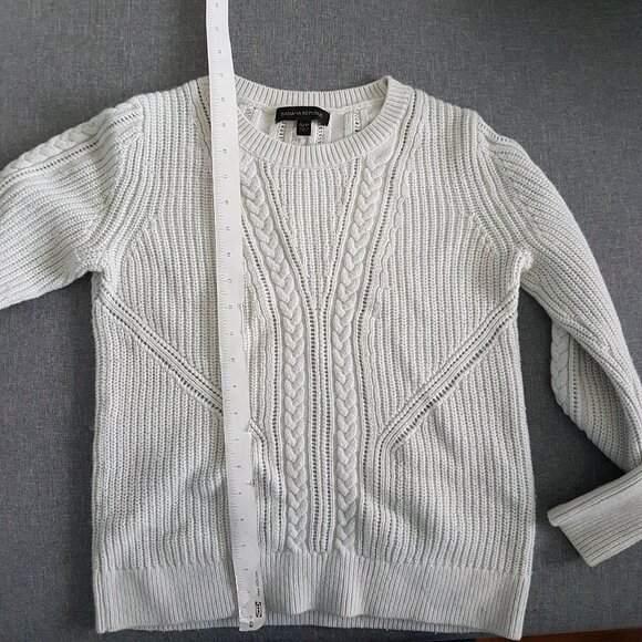2for$30🏷Banana Republic Merino Wool Cable Knit Crewneck Sweater - Picture 6 of 11